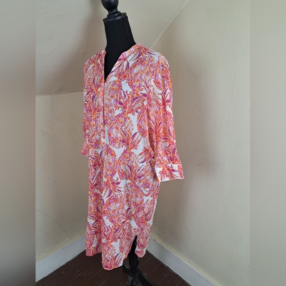 Vilagallo Women's Short Dress with Pineapple Print 100% Cotton Size 42(L) - Picture 7 of 16